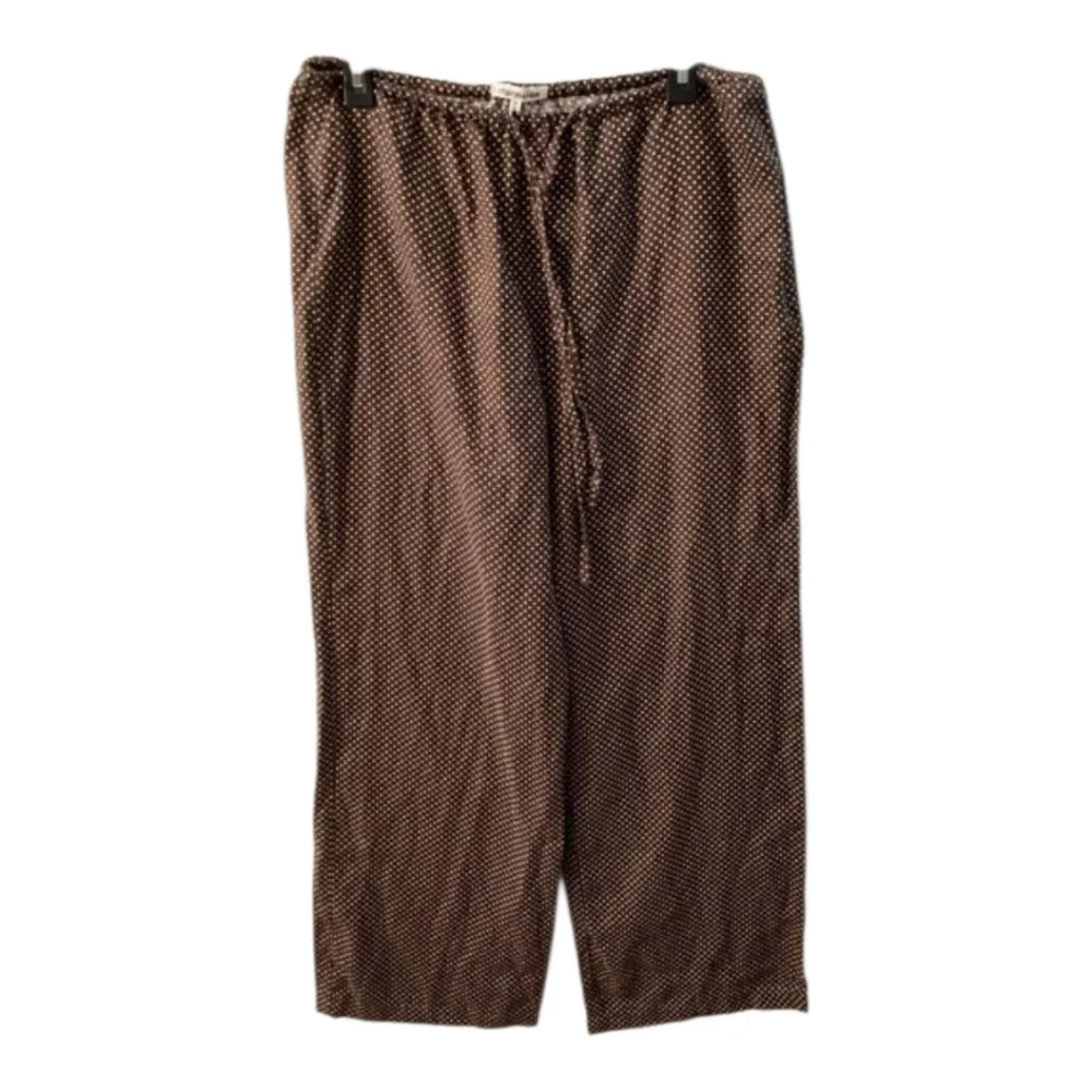 Reformation Jaida Linen Brown Pants Polkadot Size M